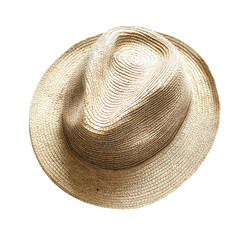 A close up of a hat isolated on transparent background
