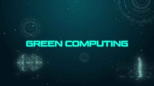 Technology Hud Digital Word Green Computing