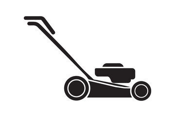 Classic Push Lawn Mower Silhouette Design for Gardening and Yard Care