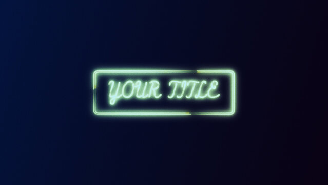 Flickering Neon Title Animation for Wide Screen