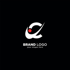 Unique Letter C Logo Concept with Swoosh Icon in Minimal Vector Design.