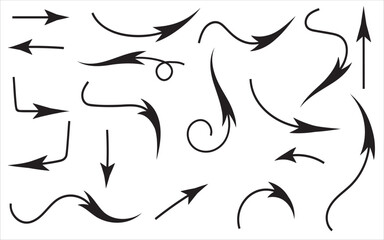 Arrow curved decorative set for design projects