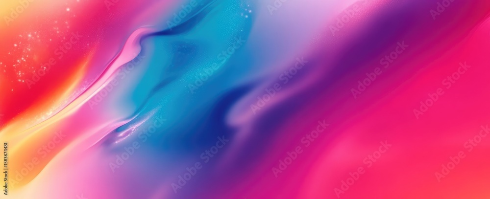 Poster abstract vivid watercolor blend soft fluid texture with rainbow color transition