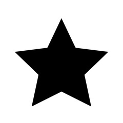 Obraz premium Simple black five pointed star silhouette vector illustration. Isolated on a white background for design, silhouette