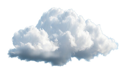 Fluffy white cloud against clear blue sky isolated on background for weather icon graphics