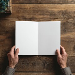Fototapeta premium Hands organizing clean folder on desktop