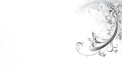 Ornate grayscale floral design