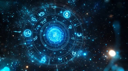 Cosmic alignment of all zodiac signs in a celestial sphere astrological event cosmic environment astral viewpoint astrology concept