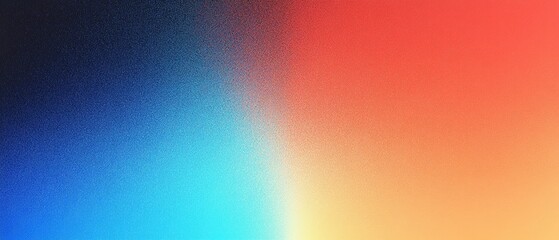 Obraz premium Grainy Gradient Background Texture in Blue, Orange, and Red with Subtle Noise Effect