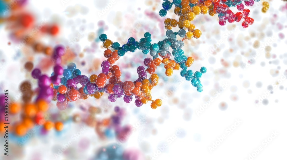 Poster visualizing protein sequences in detail a scientific image of molecular structures in lab environmen