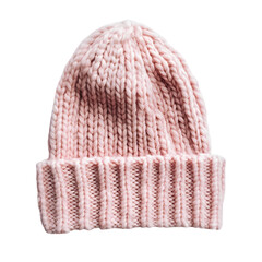 Cable knit hat isolated on transparent background