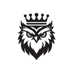 vector logo of an owl wearing a crown