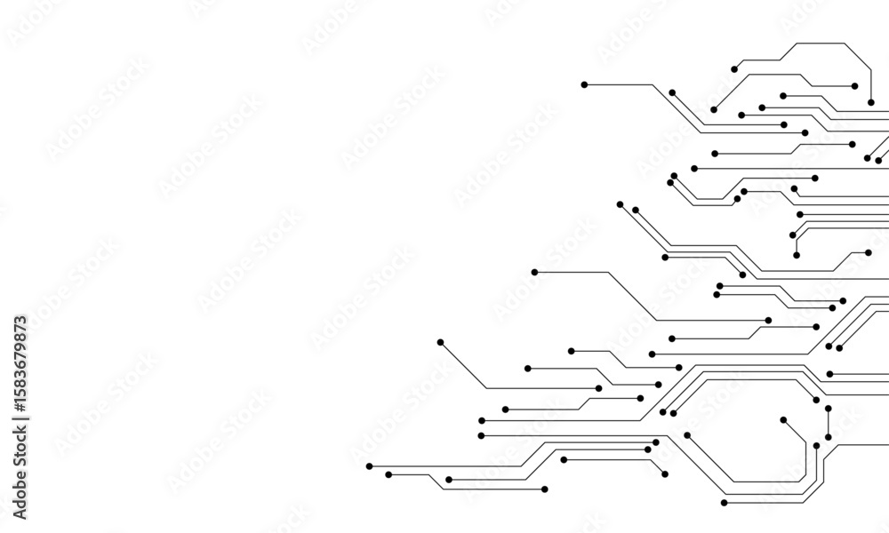 Poster technology digital circuit board background. technology black circuit diagram.high-tech connection s