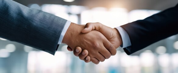 The powerful handshake symbolizing successful partnership and mutual respect in business.
