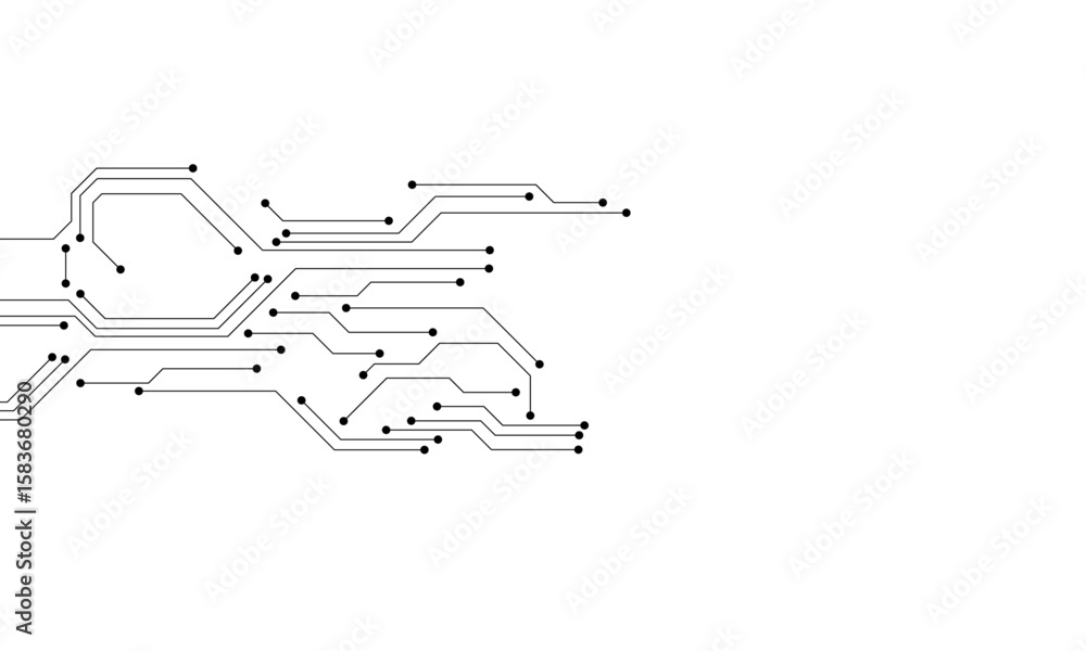 Poster technology black circuit diagram concept. high-tech circuit board connection system.vector abstract 