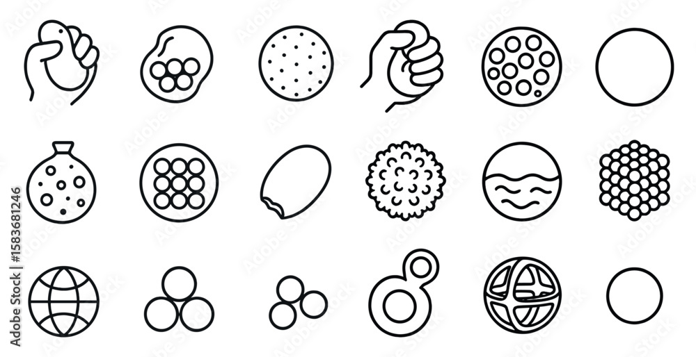 Poster collection of various shapes and sizes, including circles, squares, and triangles. the shapes are al