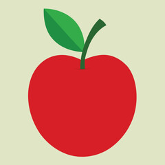 red apple with left vector illustration