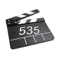 Cinema clapperboard isolated on transparent background  
