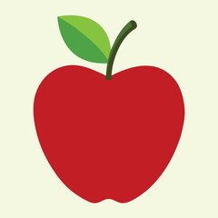 red apple with leaf vector illustration