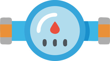 water meter vector icon on white or transparent background. plumbing tools. Editable and Printable sticker.