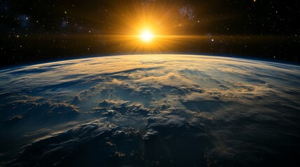 Captivating high-altitude view of earth from space stunning planetary landscape cosmic environment aerial perspective awe-inspiring perspective