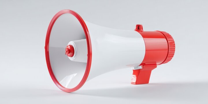The vibrant megaphone used for impactful communication and public announcements.