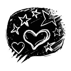 Hand drawn line chalk brush stroke arrow icon set. Chalk crayon underline, check mark, scribble and texture in rough hand sketch style. Drawn heart, frame, star design shapes. Vector illustration