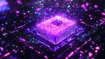 Unlocking the future holographic digital lock above a matrix of technology in a virtual environment