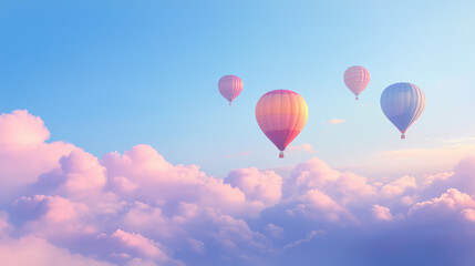 Obraz premium Hot Air Balloons in Sky