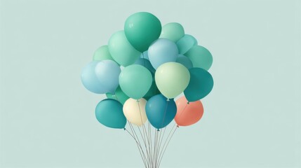 Floating Balloon Bunch Vector