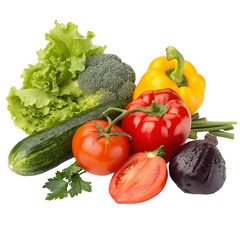 Vegetables on transparent background isolated on transparent background  
