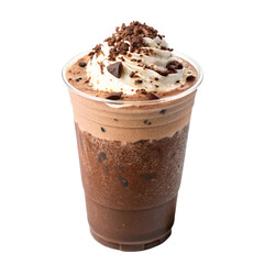 Coffee mocha frappe isolated on transparent background  
