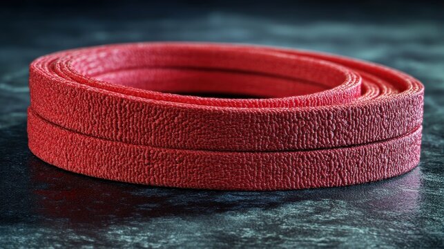 Two concentric red textured rings
