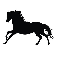 Farm Animal Horse side view, silhouette vector flat Illustration design on white background