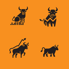 Bull Market Icon vector for commercial use