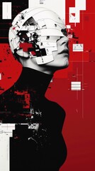 Abstract digital art of a futuristic figure