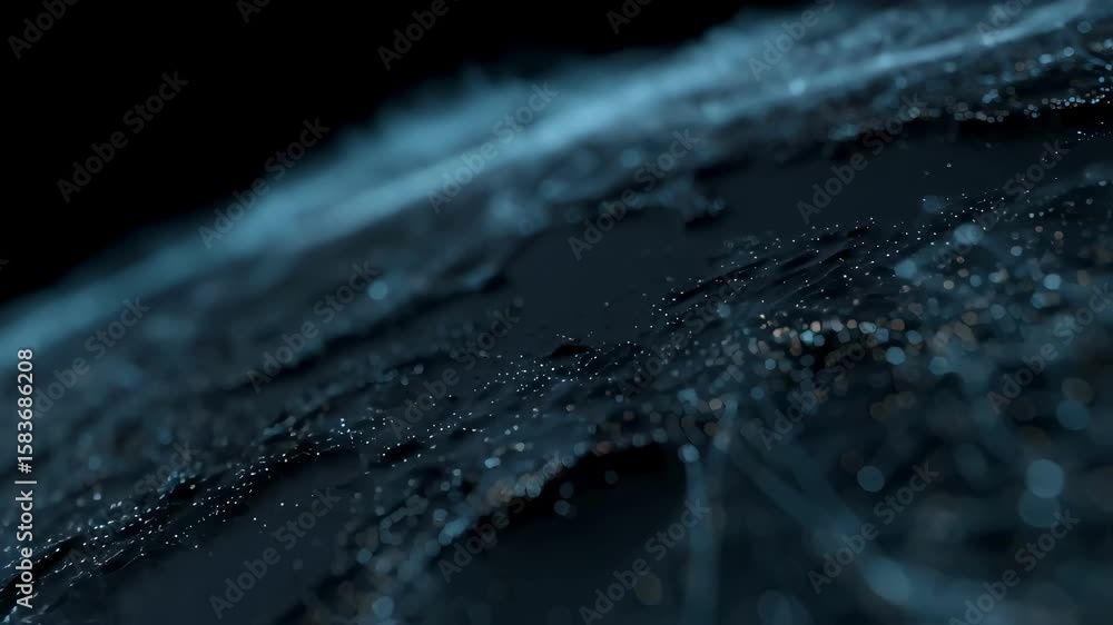 Aufkleber abstract plexus mesh gently enveloping earth, symbolizing global interconnectedness, innovation, and