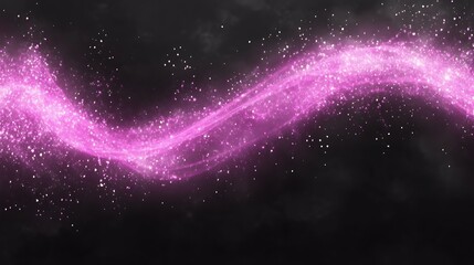 Pink swirling particles on dark background
