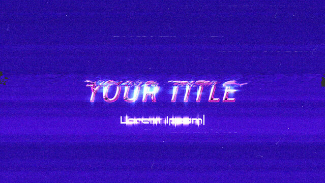 VHS Damaged Glowing Title Animation for Wide Screen