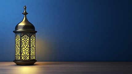 Ornate lantern illuminates a room