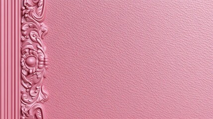 Pink wall panel with ornate border