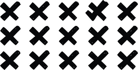 Green Checkmarks and Red X Marks Vector Design on Transparent Background