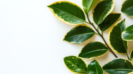 Plant leaves on white background