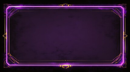 Purple and gold framed empty screen