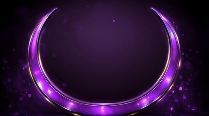 Purple crescent moon graphic design