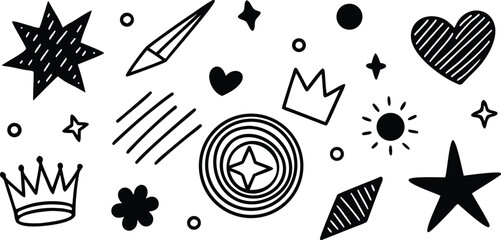 Colorful Crayon Cat Doodle Illustration with CMYK Colors on Transparent Background