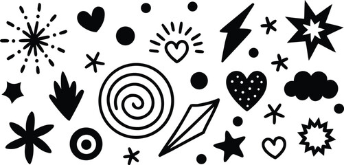 Playful Dog Illustration with Colorful Details on Transparent Background