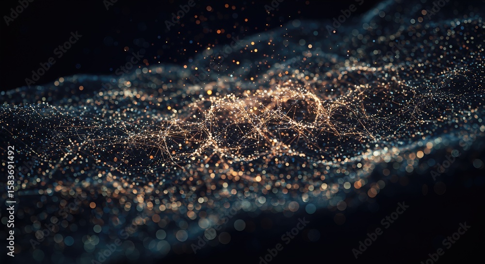 Poster abstract digital network flow background