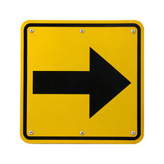 Yellow Square Right Arrow Traffic Sign