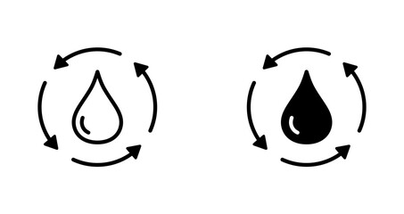 Water drop and rotating arrow icon